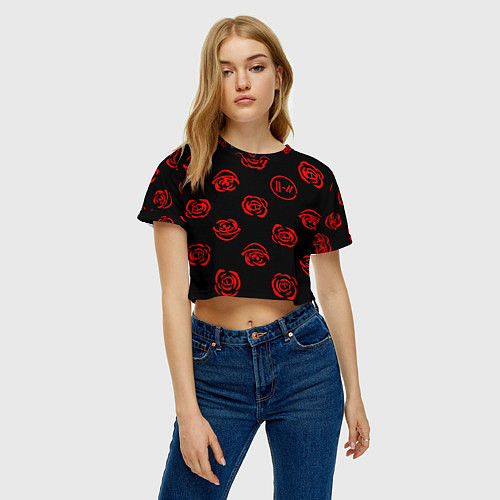 Женский топ Twenty one pilots rose pattern / 3D-принт – фото 3