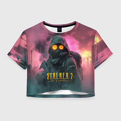 Футболка 3D укороченная женская Stalker 2 радиоактивный дым, цвет: 3D-принт