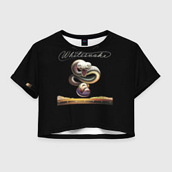 Футболка 3D укороченная женская Whitesnake trouble, цвет: 3D-принт
