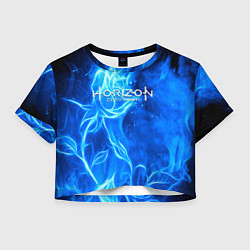 Футболка 3D укороченная женская Horizon zero dawn flower, цвет: 3D-принт