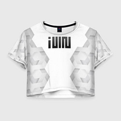 Футболка 3D укороченная женская Gidle white poly, цвет: 3D-принт