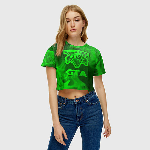 Женский топ GTA - green gradient / 3D-принт – фото 3