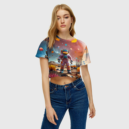 Женский топ Праздничный космонавт / 3D-принт – фото 3