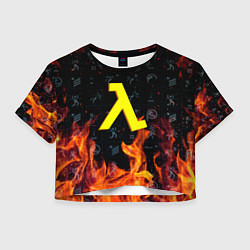 Футболка 3D укороченная женская Half life fere steel, цвет: 3D-принт