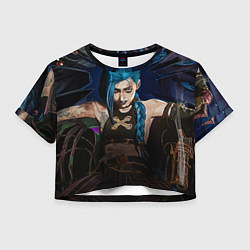 Футболка 3D укороченная женская Unhappy Jinx, цвет: 3D-принт