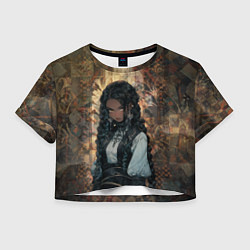 Футболка 3D укороченная женская Темнокожая красавица, цвет: 3D-принт