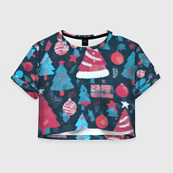 Женский топ Плюшевая новогодняя абстракция