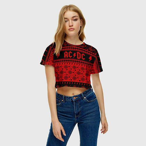 Женский топ ACDC christmas sweater / 3D-принт – фото 3