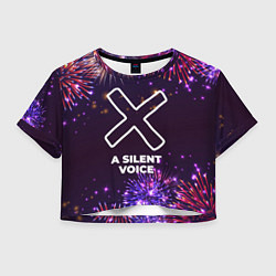 Футболка 3D укороченная женская Праздничный A Silent Voice, цвет: 3D-принт