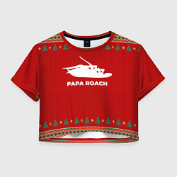 Футболка 3D укороченная женская Papa Roach new year, цвет: 3D-принт