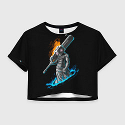 Футболка 3D укороченная женская Пирамидоголовый из Portal, цвет: 3D-принт