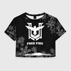 Футболка 3D укороченная женская Снежный Free Fire, цвет: 3D-принт