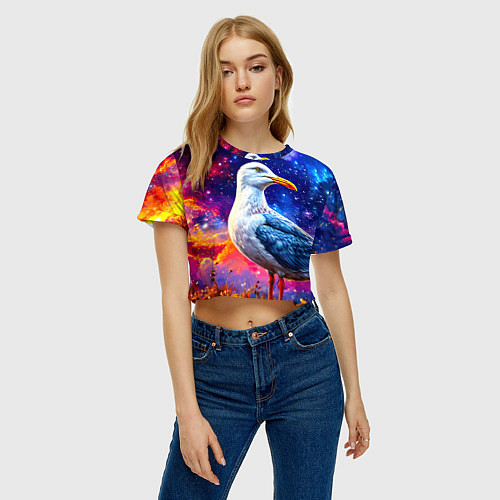 Женский топ Чайка и космос / 3D-принт – фото 3