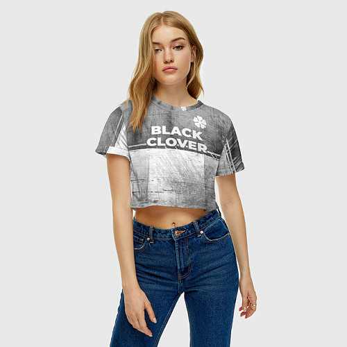 Женский топ Black Clover - grey gradient посередине / 3D-принт – фото 3