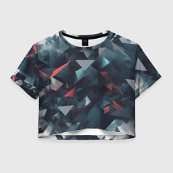 Футболка 3D укороченная женская Абстрактный взрыв и осколки, цвет: 3D-принт