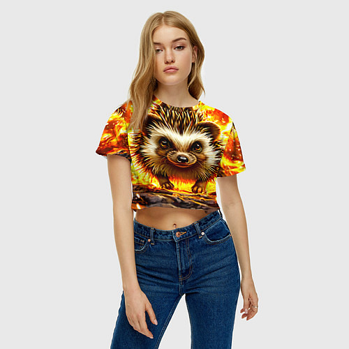 Женский топ Еж в огне / 3D-принт – фото 3