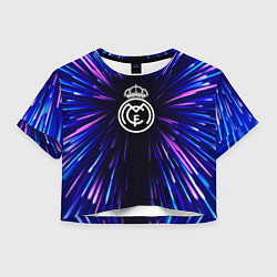 Футболка 3D укороченная женская Real Madrid neon energy, цвет: 3D-принт