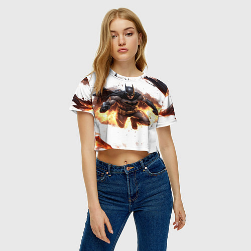 Женский топ Бэтмен летит от взрыва / 3D-принт – фото 3