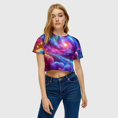Женский топ Neon space fantasy / 3D-принт – фото 3