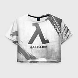 Футболка 3D укороченная женская Half-Life - white gradient, цвет: 3D-принт