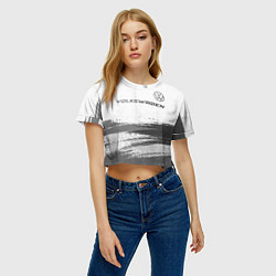 Футболка 3D укороченная женская Volkswagen - white gradient посередине, цвет: 3D-принт — фото 2