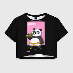 Футболка 3D укороченная женская Rum and Panda, цвет: 3D-принт