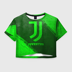 Футболка 3D укороченная женская Juventus - green gradient, цвет: 3D-принт