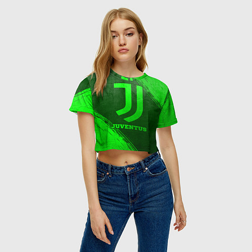 Женский топ Juventus - green gradient / 3D-принт – фото 3
