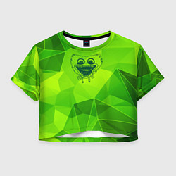 Футболка 3D укороченная женская Poppy Playtime green poly, цвет: 3D-принт