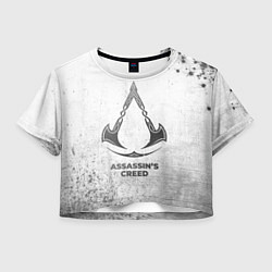 Футболка 3D укороченная женская Assassins Creed - white gradient, цвет: 3D-принт