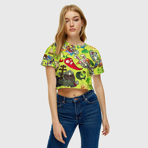 Женский топ Растения против зомби с героями / 3D-принт – фото 3
