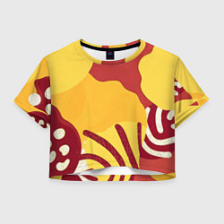 Футболка 3D укороченная женская Жаркий африканский паттерн, цвет: 3D-принт