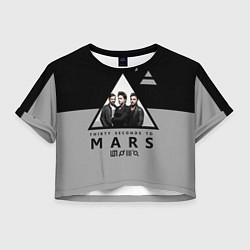 Футболка 3D укороченная женская 30 Seconds to Mars - poster, цвет: 3D-принт