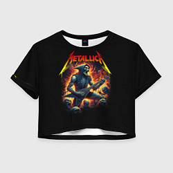 Футболка 3D укороченная женская Metallica - James Alan Hatfield, цвет: 3D-принт