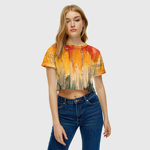 Женский топ Красочная текстура с блестяшками / 3D-принт – фото 3