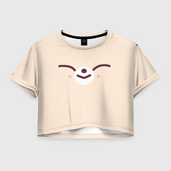 Футболка 3D укороченная женская FoxINy skzoo, цвет: 3D-принт