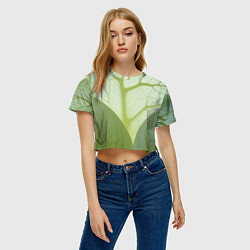 Футболка 3D укороченная женская Макро съемка листа, цвет: 3D-принт — фото 2