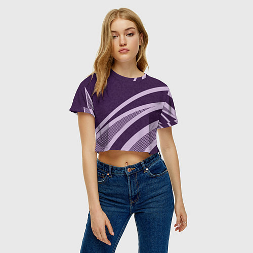 Женский топ Фиолетовый абстрактный с полосой / 3D-принт – фото 3