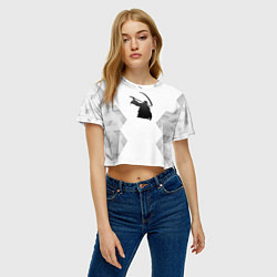 Футболка 3D укороченная женская Children of Bodom white poly, цвет: 3D-принт — фото 2
