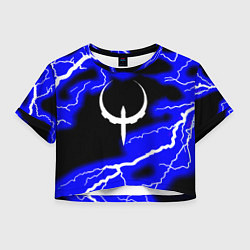 Футболка 3D укороченная женская Quake молнии шторм, цвет: 3D-принт