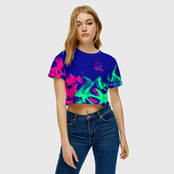 Футболка 3D укороченная женская Nirvana fire neon, цвет: 3D-принт — фото 2