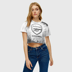 Футболка 3D укороченная женская Arsenal - white gradient, цвет: 3D-принт — фото 2