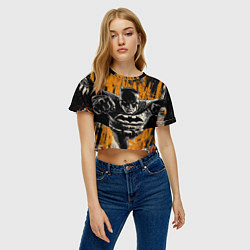 Футболка 3D укороченная женская Бэтмен супергерой, цвет: 3D-принт — фото 2