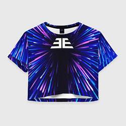 Футболка 3D укороченная женская Imagine Dragons neon energy, цвет: 3D-принт