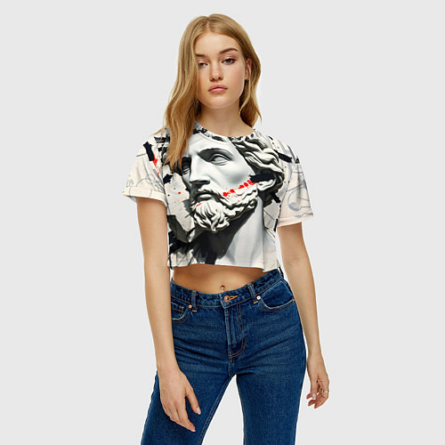 Женский топ Античный портрет зарисовки / 3D-принт – фото 3
