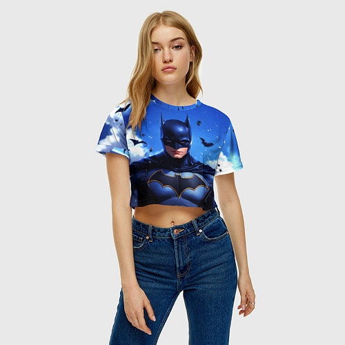 Женский топ Бэтмен синее небо / 3D-принт – фото 3