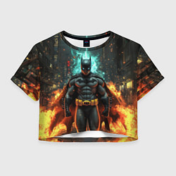 Футболка 3D укороченная женская Бэтмен эпик, цвет: 3D-принт