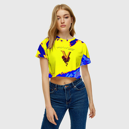 Женский топ Cyberpunk краски неоновые / 3D-принт – фото 3