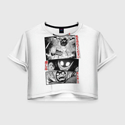 Футболка 3D укороченная женская DanDaDan: Fight, цвет: 3D-принт