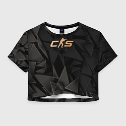 Футболка 3D укороченная женская Counter-Strike 2 golden poly, цвет: 3D-принт